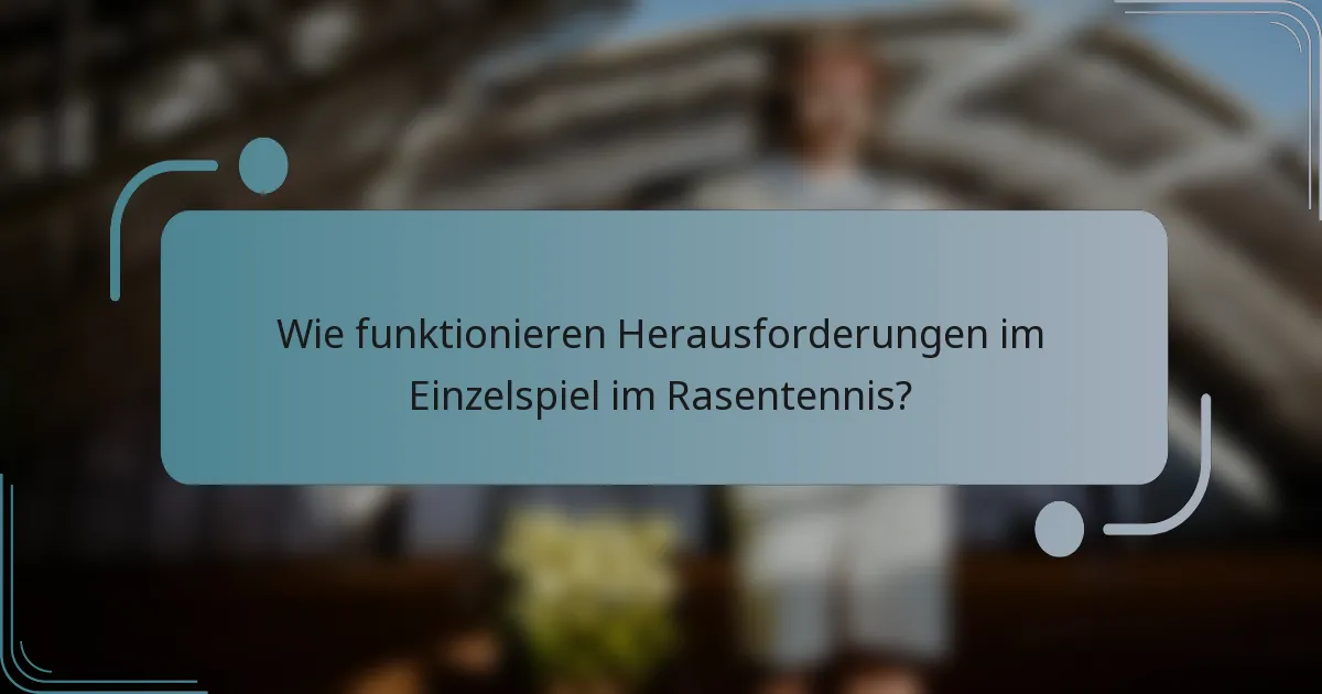 Wie funktionieren Herausforderungen im Einzelspiel im Rasentennis?